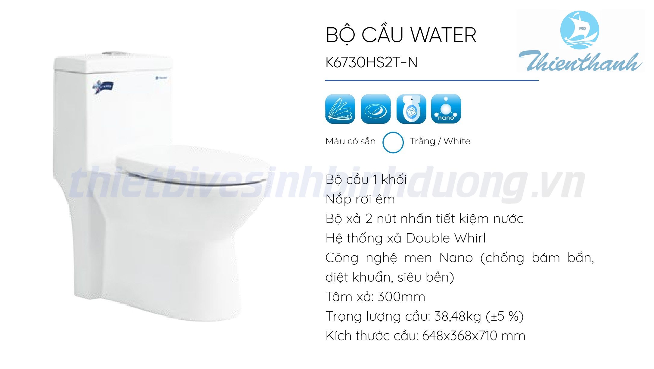 Bồn cầu Thiên Thanh WATER K6730HS2T-N